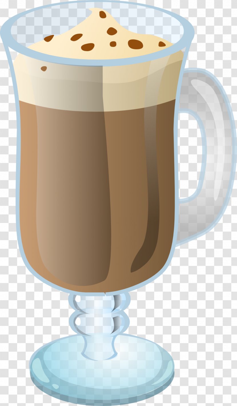 Iced Coffee Latte Clip Art Cafe - Drinkware Transparent PNG