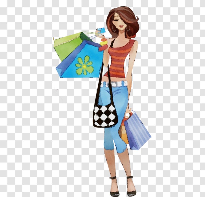 Cartoon Turquoise Pattern Bag Handbag - Fashion Design Transparent PNG