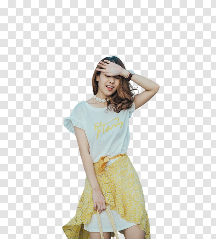 T-shirt Fashion Shoulder Lace Floral Skirt - Person Transparent PNG