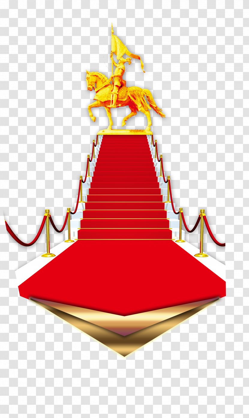 Stairs Fundal Red Carpet - Christmas Tree Transparent PNG