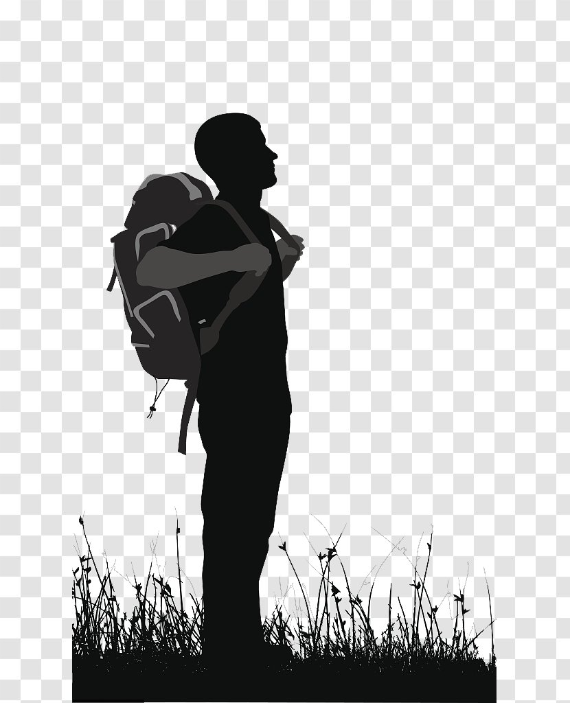 Silhouette Backpacking Illustration - Backpack - Vector Backpackers With Backpacks And Silhouettes Transparent PNG