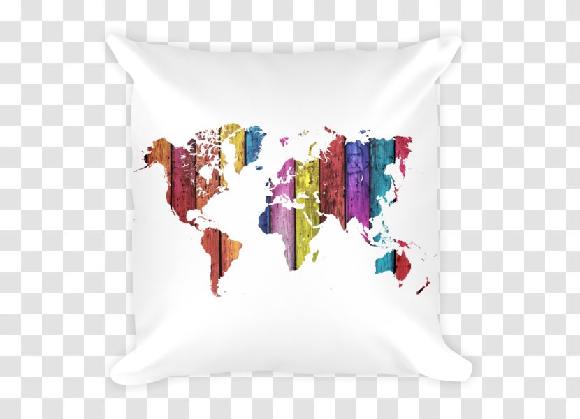 World Map - Throw Pillow - Pastel Transparent PNG