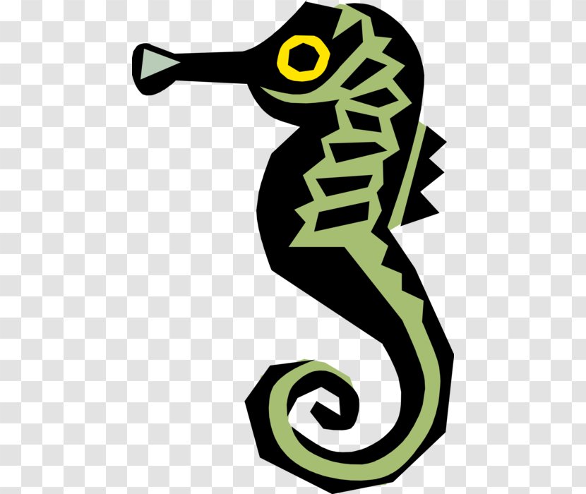Clip Art Yellow Line Seahorse Leaf - Scaled Reptile - Dingbat Vector Transparent PNG