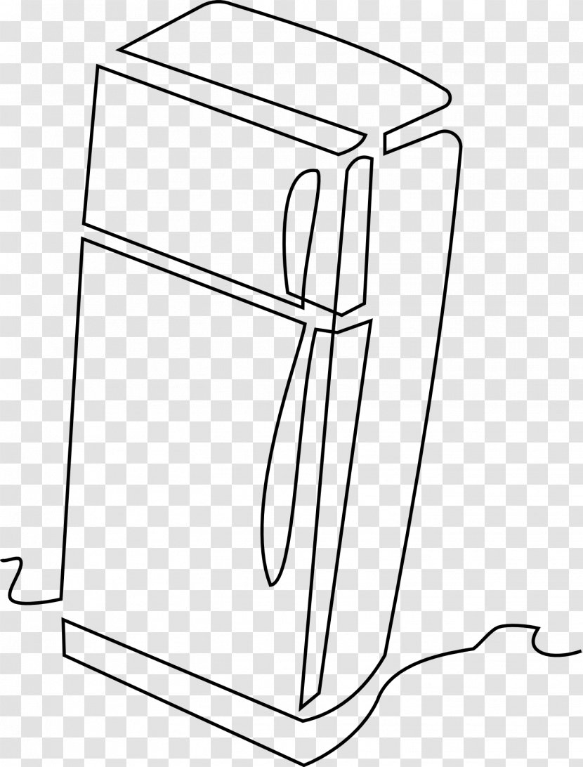 Refrigerator Kitchen Clip Art - Black And White - Fridge Transparent PNG