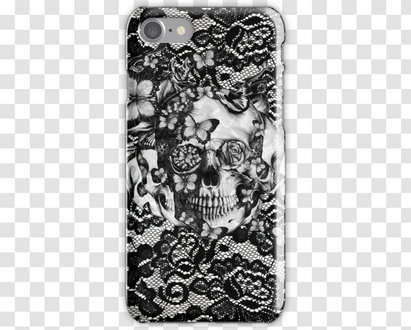 IPhone 6 Samsung Galaxy Mobile Phone Accessories Printing IPad Mini 4 - Black And White - Skull Pattern Transparent PNG