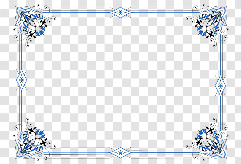 Picture Frames Clip Art - Blue - Border Transparent PNG