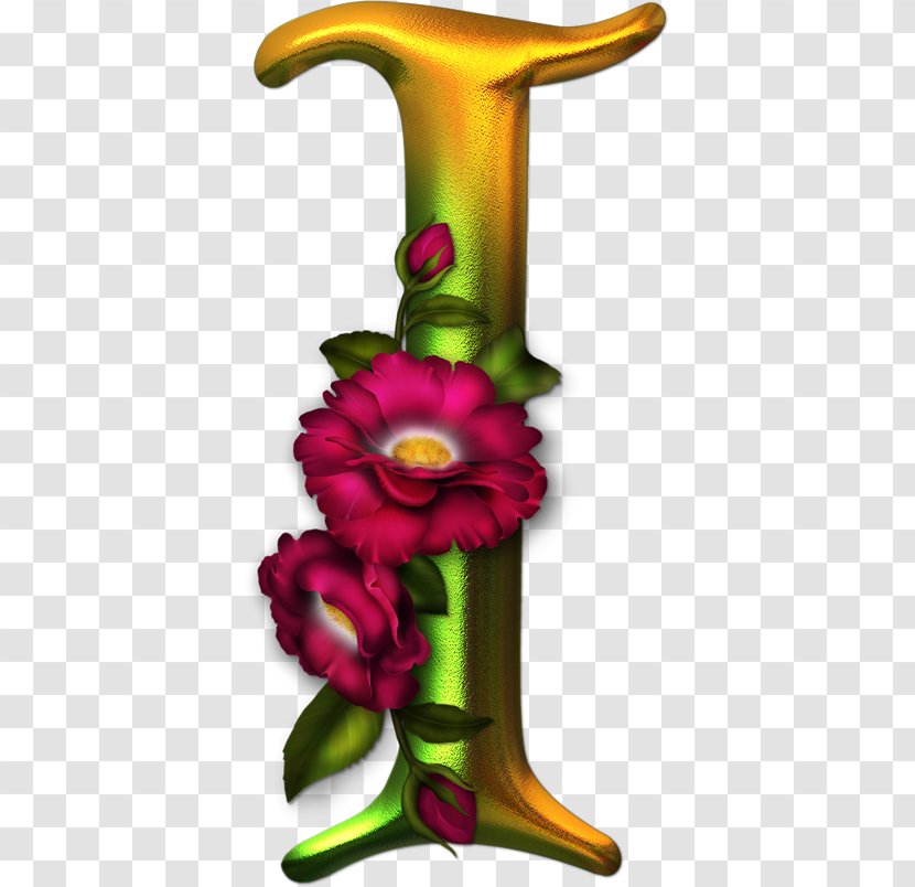 Gothic Alphabet Letter Floral Design - Flower Arranging - Vowel Transparent PNG