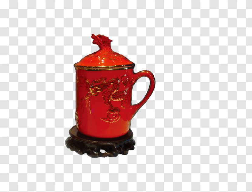 Porcelain Chinese Ceramics Cup Red - Ru Ware - Vintage Wedding Supplies Transparent PNG