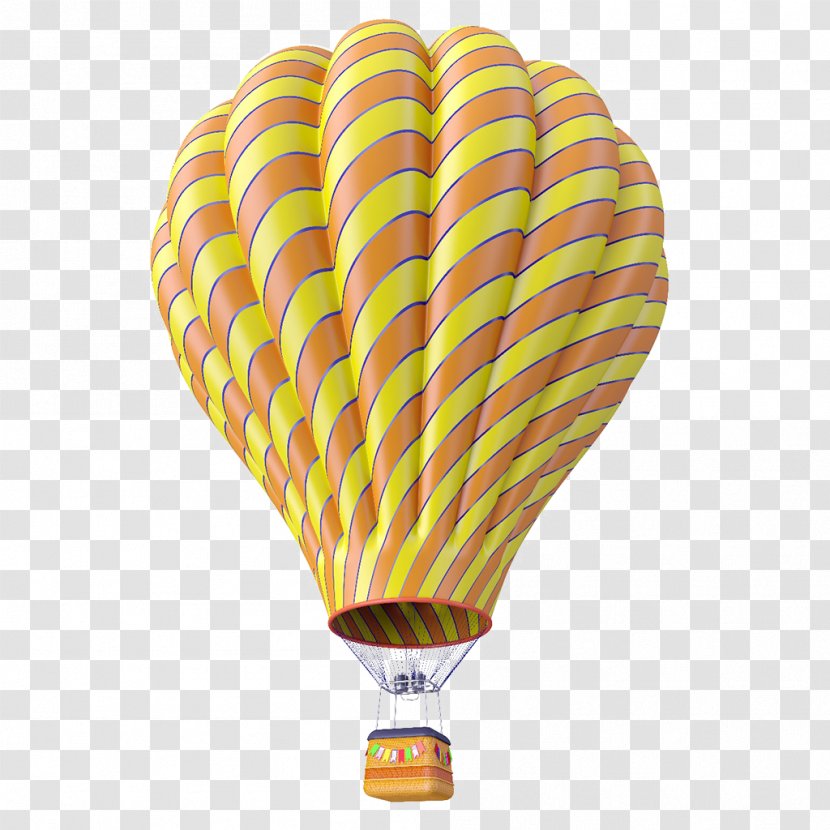Hot Air Balloon Stock Photography - Yellow Striped Transparent PNG