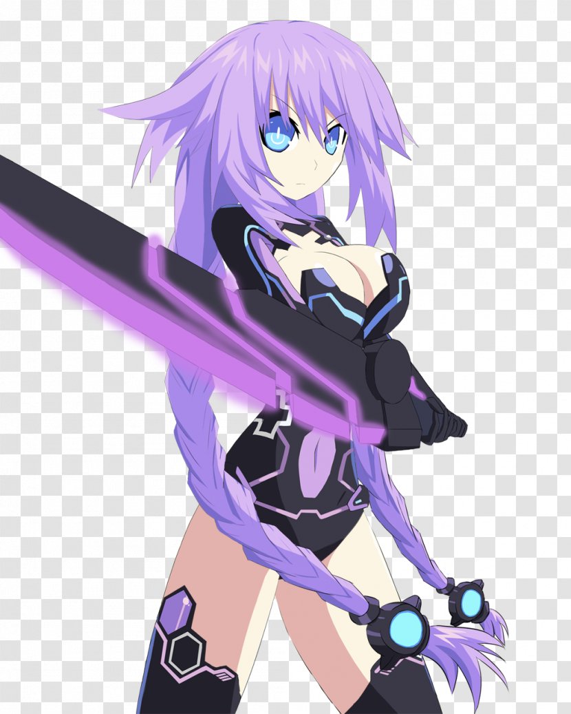 Hyperdimension Neptunia Victory Persona 4 Arena Purple Heart Video Game Sword - Flower Transparent PNG