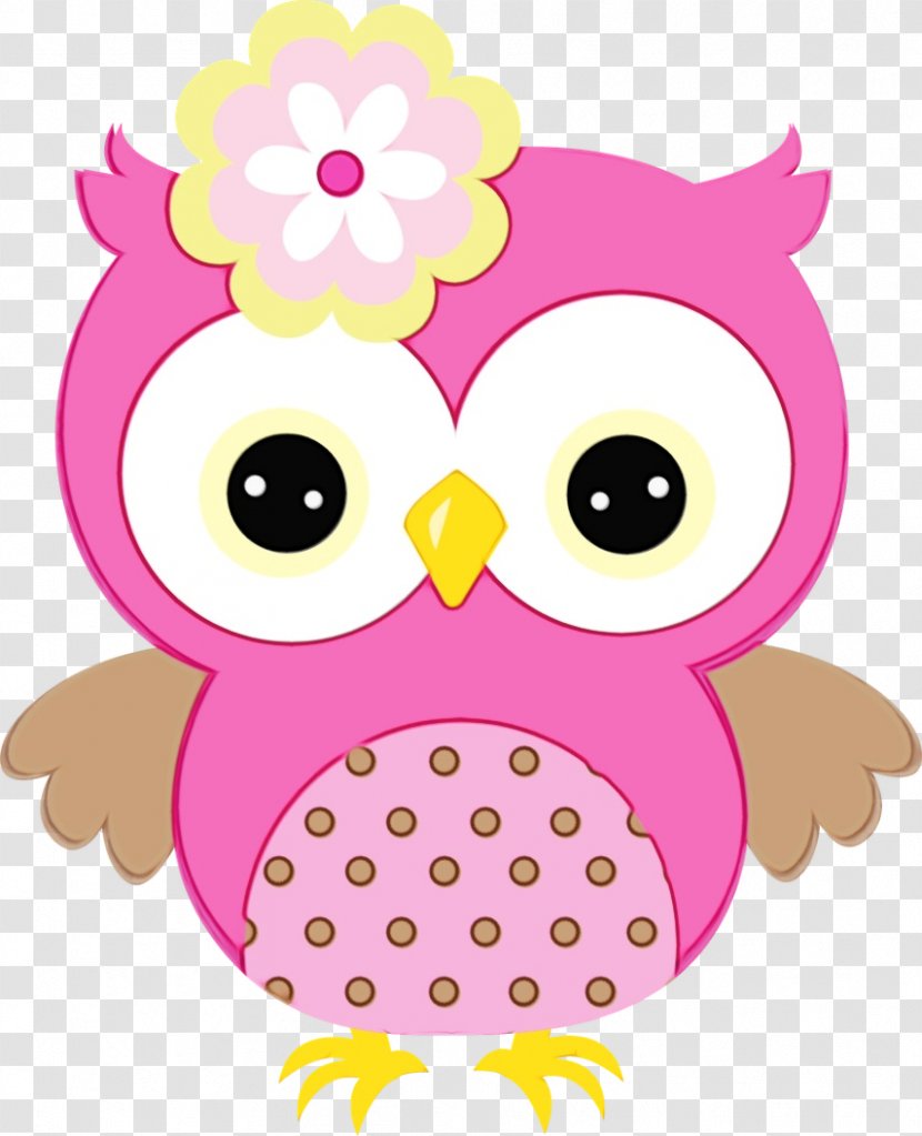 Owl Pink Cartoon Bird Of Prey Transparent PNG