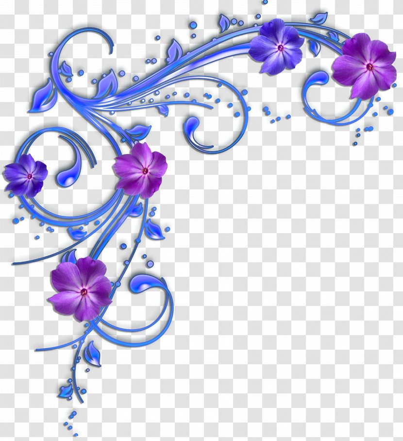 Clip Art Flower Floral Design Purple Blue - Floristry Transparent PNG