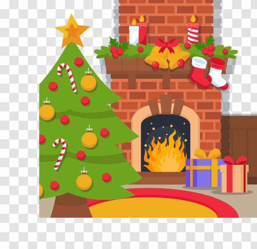 Christmas Tree Euclidean Vector Fireplace - Home - Warm Transparent PNG