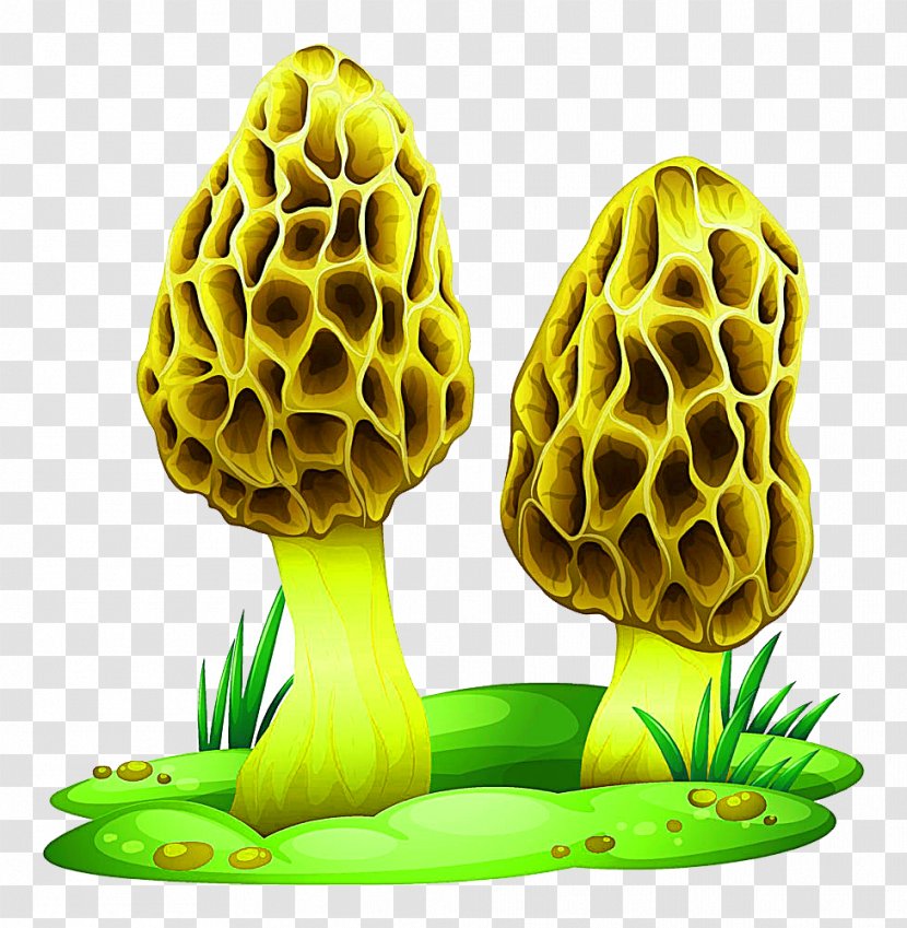 Mushroom Transparency And Translucency Fungus Illustration - Yellow - Cartoon On The Grass Transparent PNG