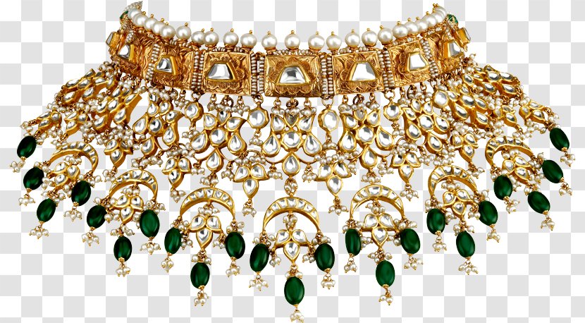 Emerald Tanishq Jewellery Necklace Kundan - Traditional Culture Transparent PNG