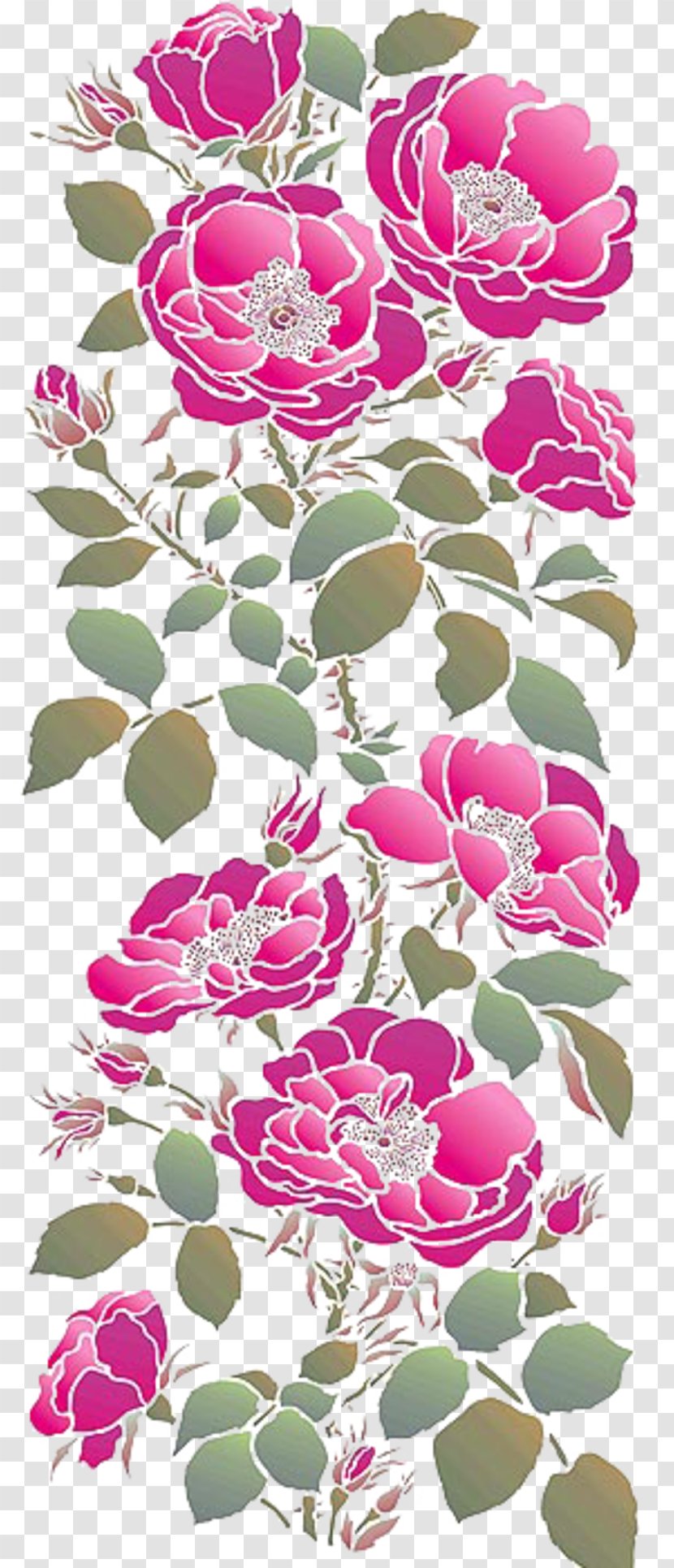 Stencil Rose Painting - Logo Transparent PNG