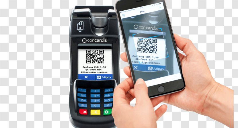 Feature Phone Alipay Smartphone Mobile Payment QR Code - Concardis Transparent PNG