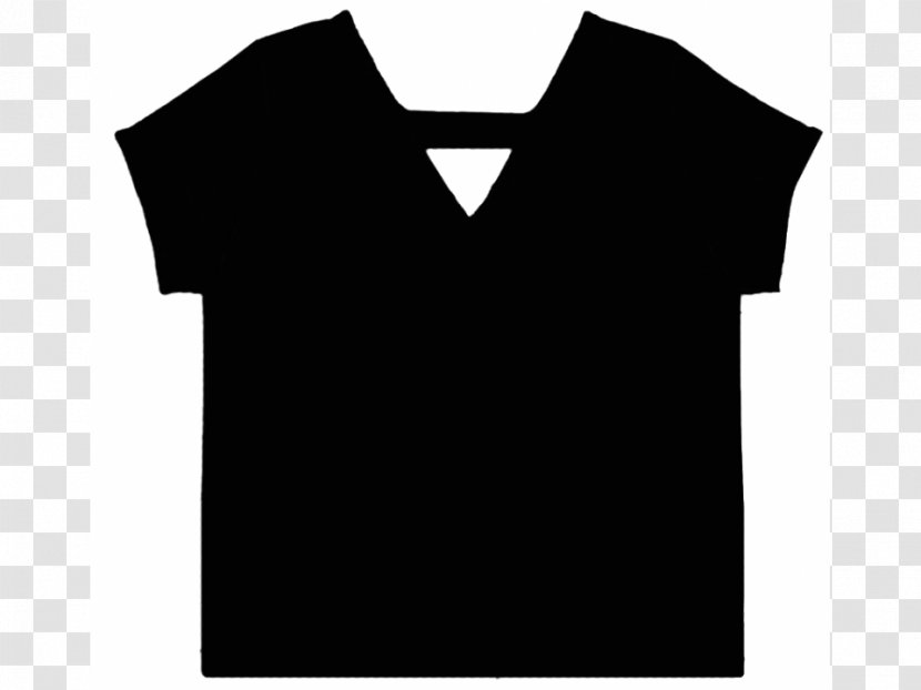 Sleeve T-shirt Collar Neck Font - Black Transparent PNG