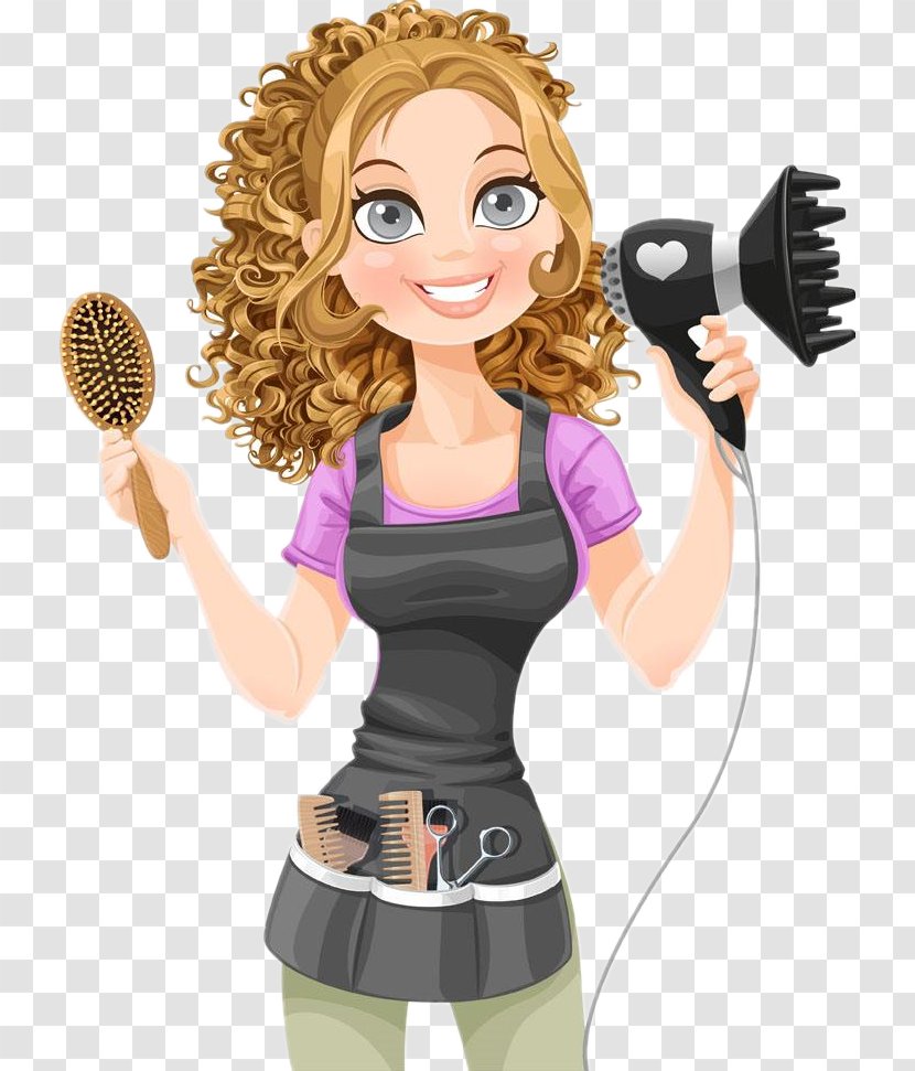 Comb Hairdresser Hair Dryer Clip Art - Cartoon - Hairdressing Material Transparent PNG