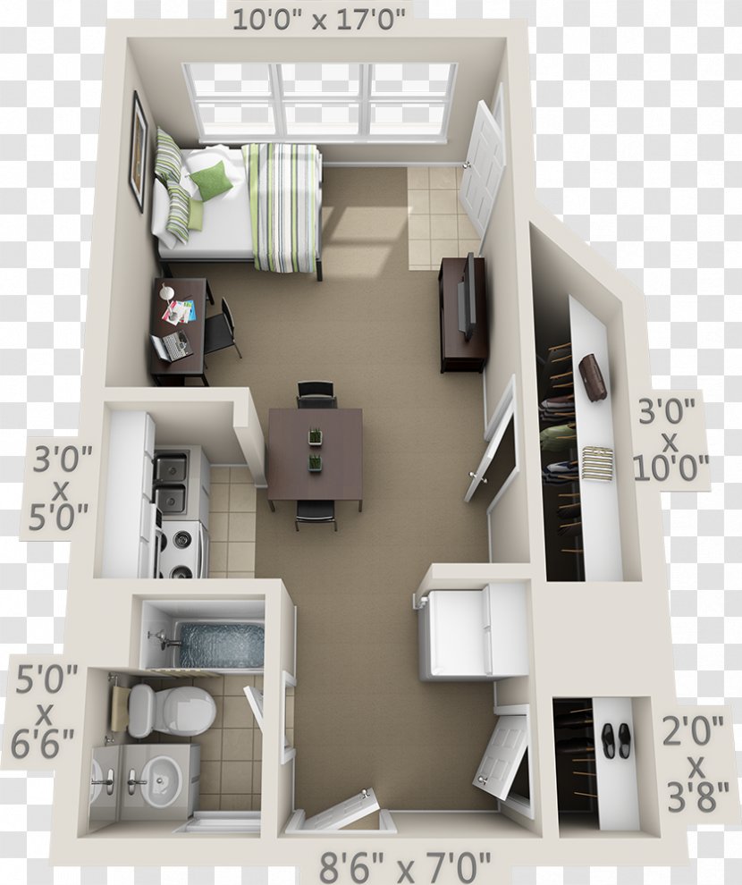 Hampton Roads Crossing Studio Apartment House Bedroom - Floor Transparent PNG