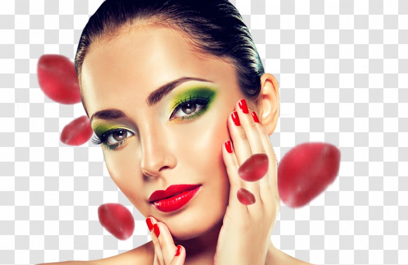 Cosmetics Model Face Powder Beauty Parlour - Lipstick Transparent PNG