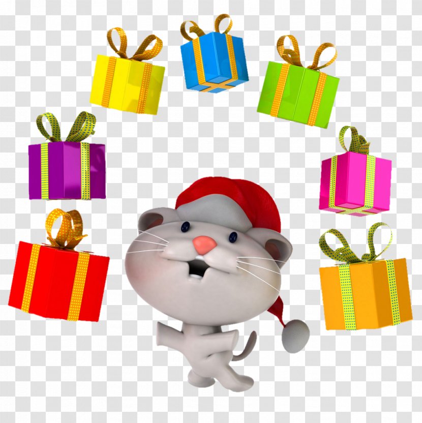 Santa Claus Royalty-free Stock Photography Illustration - Birthday - Gifts And Cat Vector Transparent PNG