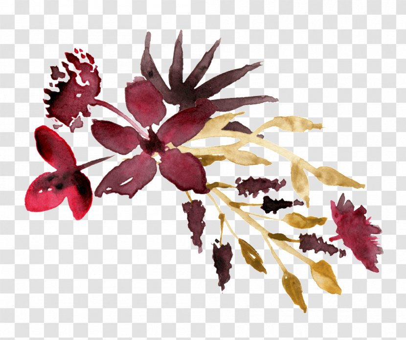 Watercolor Painting Watercolor: Flowers Image - Fuchsia Flower Transparent PNG