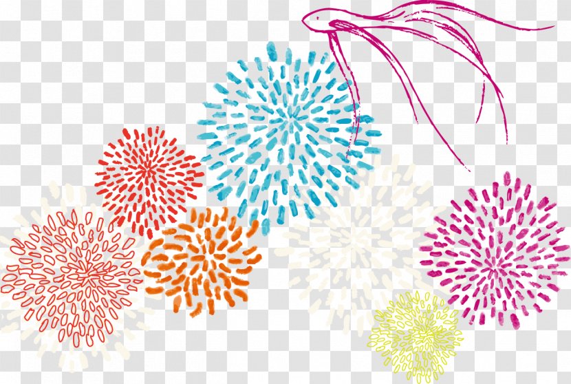 Template - Fireworks - Floral Decoration Transparent PNG