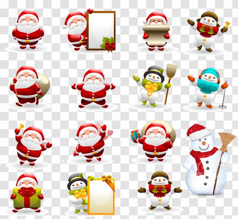 Santa Claus Christmas Ornament Clip Art - Product Design - And Snowman Various Transparent PNG