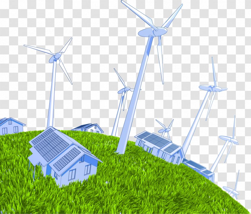 Wind Power Turbine Solar Electric Generator - Machine - Vector Turbines Transparent PNG
