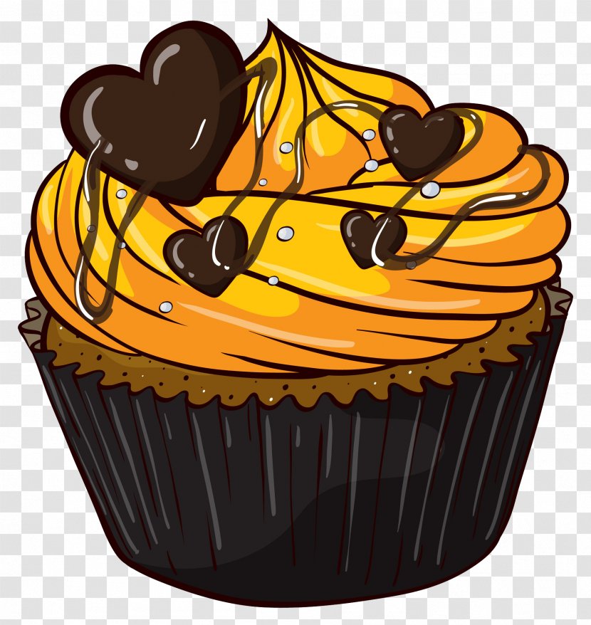 Cupcake Muffin Clip Art - Photography - Heart-shaped Chocolate On The Cake Transparent PNG