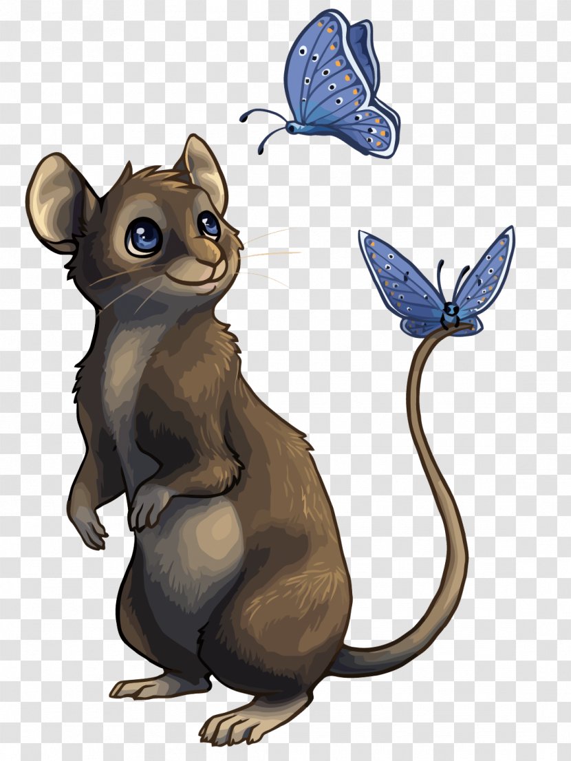 Computer Mouse Whiskers English Digital Art - Drawing - Vector And Butterfly Transparent PNG