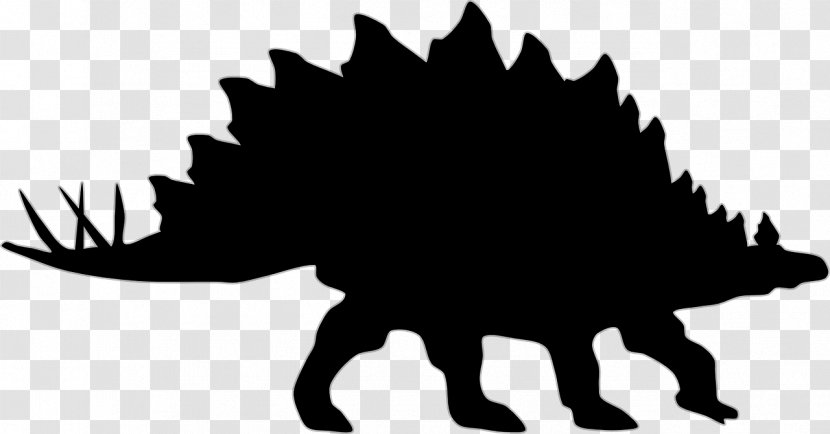Stegosaurus Tyrannosaurus Triceratops Dinosaur Clip Art - Black And White Transparent PNG