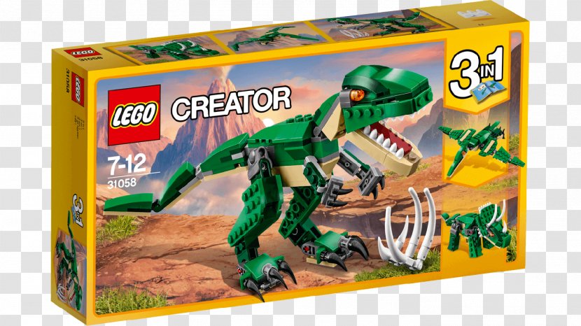 LEGO 31058 Creator Mighty Dinosaurs Triceratops Tyrannosaurus Lego Toy - Beige Transparent PNG