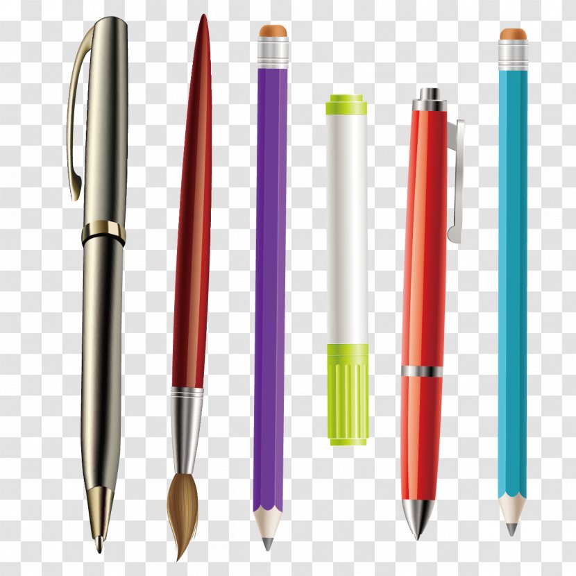 Ballpoint Pen Mechanical Pencil Eraser - Tool - A Variety Of Vector Transparent PNG