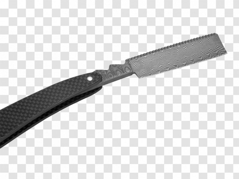 Knife Damascus Utility Knives Blade Straight Razor - CARBON FIBRE Transparent PNG