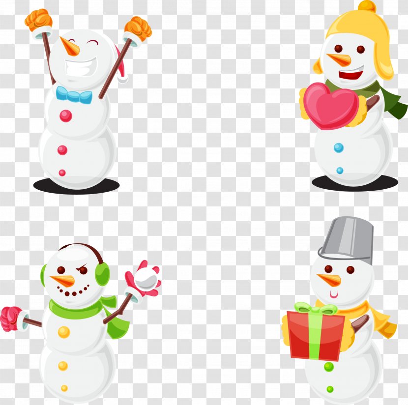 Snowman Christmas Clip Art - Food - Vector Hand-drawn Cartoon Transparent PNG