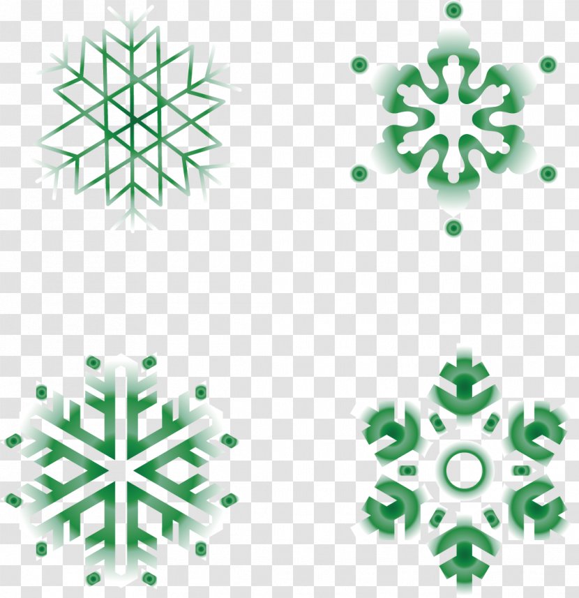 Snowflake Euclidean Vector Winter - Sky - Green Snow Material Transparent PNG