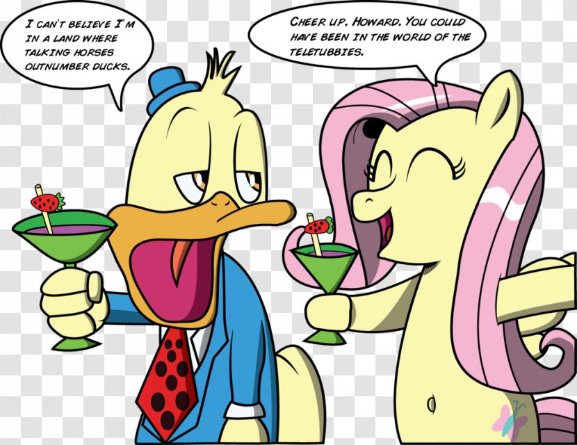 Howard The Duck Fluttershy Deadpool Fan Art - Heart Transparent PNG