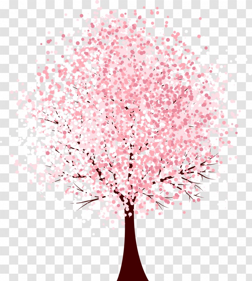 Pink Tree - Plant - Blooming Vector Transparent PNG