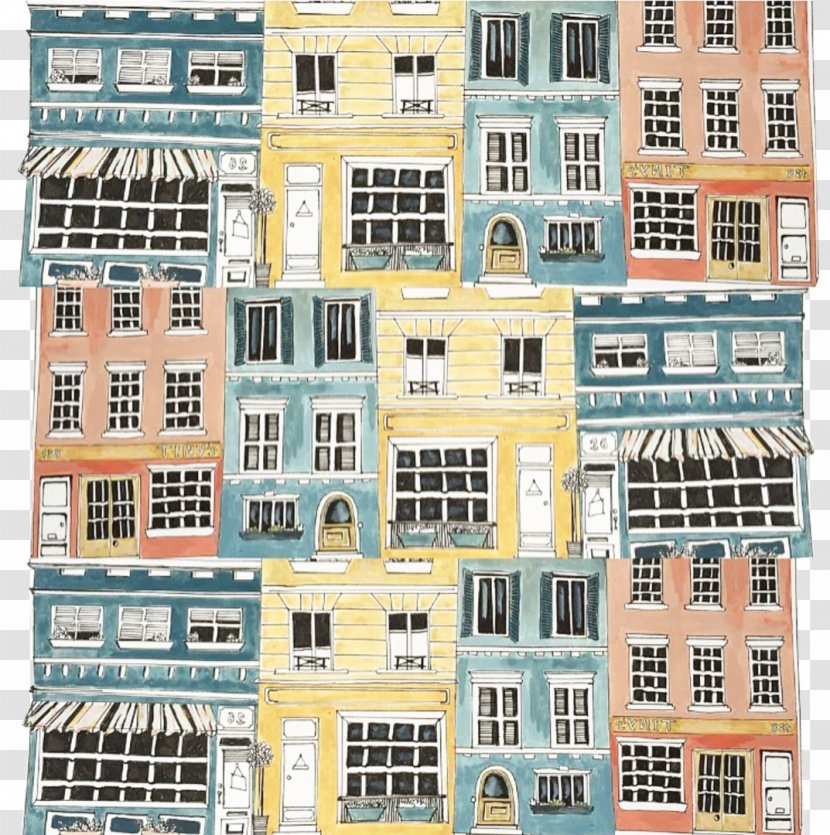 Window Facade Mixed-use - Elevation - Gouache Patterns Transparent PNG