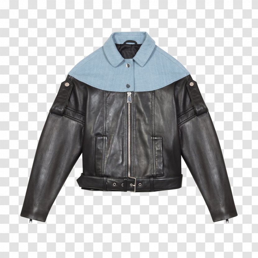 T-shirt Leather Jacket Top Collar - Pants Transparent PNG