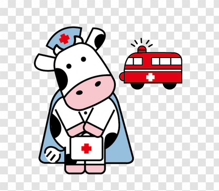 Cattle Nurse First Aid Cartoon - Area - Cow Transparent PNG