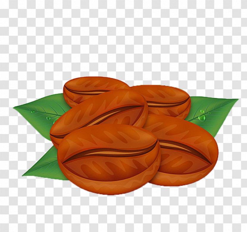 Coffee Bean Cafe - Orange - Cartoon Beans Picture Material Transparent PNG