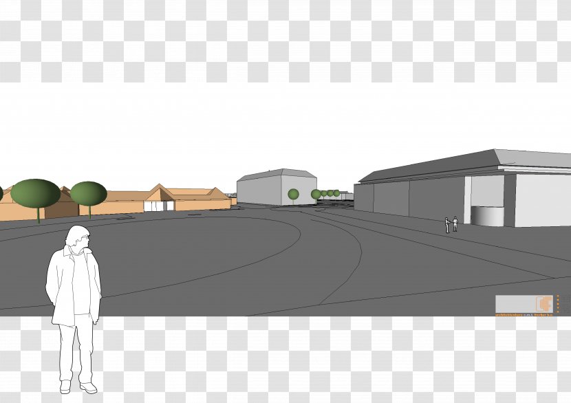 House Architecture Roof Road - Elevation Transparent PNG