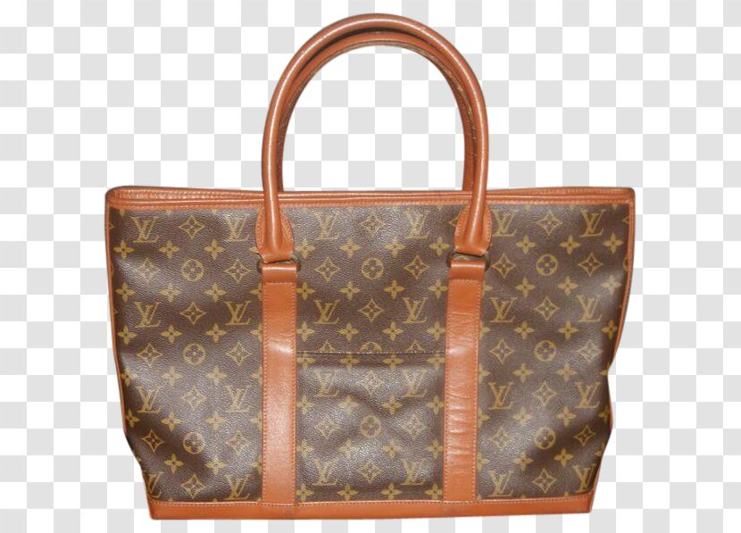 Tote Bag Leather Louis Vuitton Handbag - Brown Transparent PNG