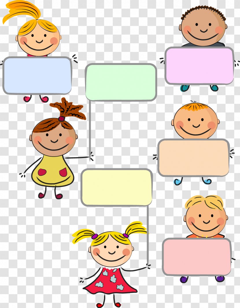 Child Cartoon Illustration - Facial Expression - 6 Children Vector Transparent PNG