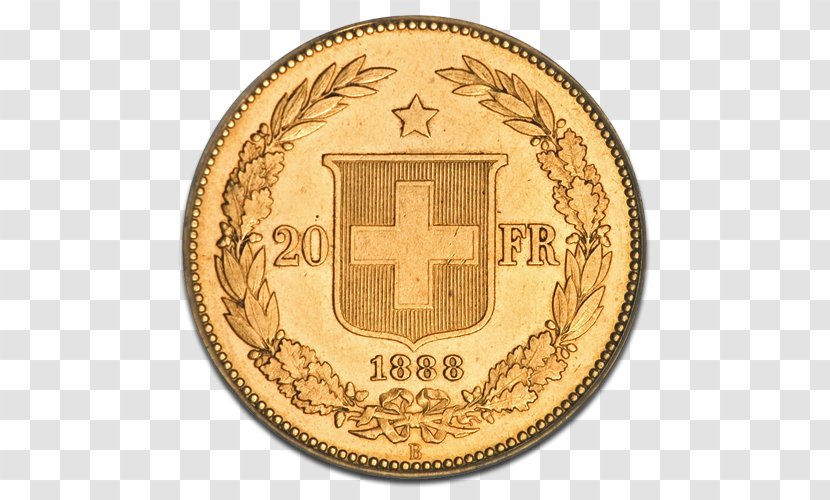 Gold Coin Switzerland Helvetia Transparent PNG