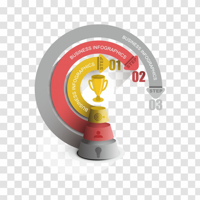 Circle Trophy Infographic Chart - Vector Bending Arrows And Trophies Transparent PNG