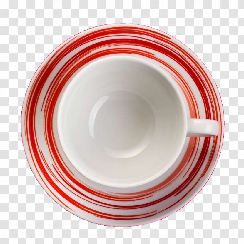 Tea Saucer Cup - White - Red Transparent PNG